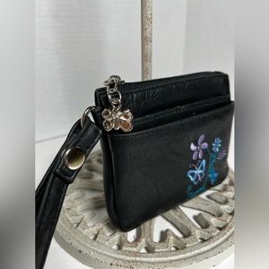 Route 66 wallet/wristlet with attached mirror